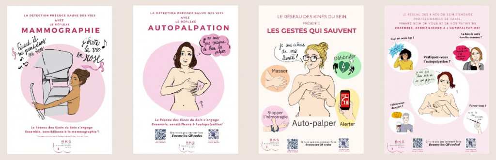 Affiches RKS kiné : dépistage et autopalpation