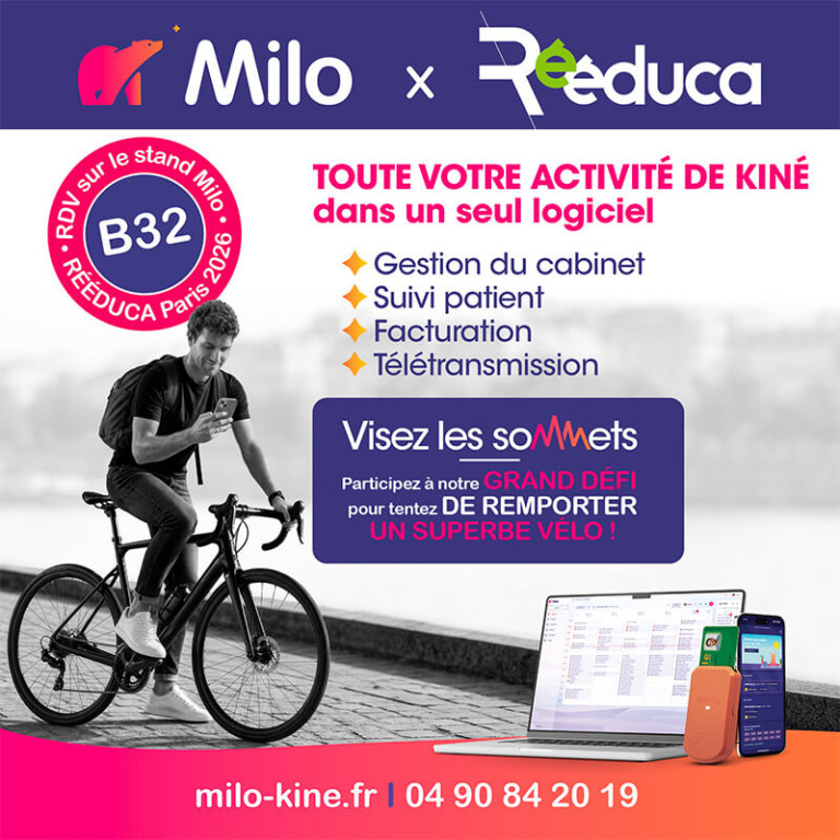 Toute votre activité de kiné dans un seul logiciel Milo