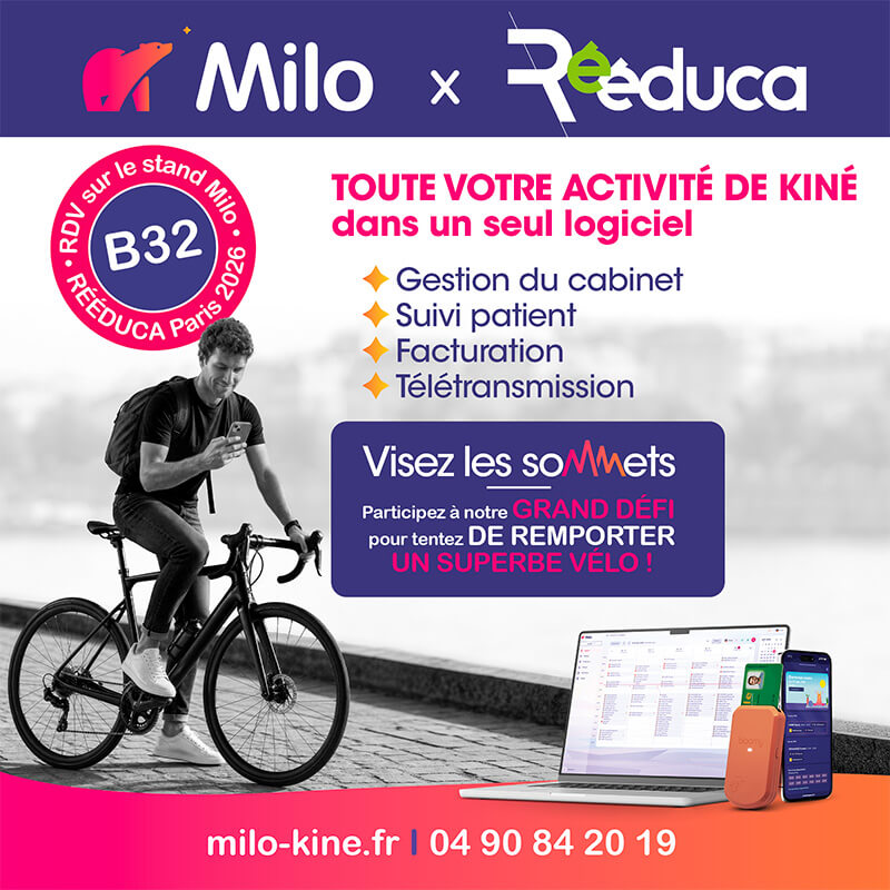 Toute votre activité de kiné dans un seul logiciel Milo