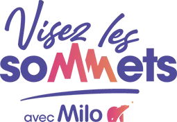 Logo "Vivez les sommets" avec Milo kiné